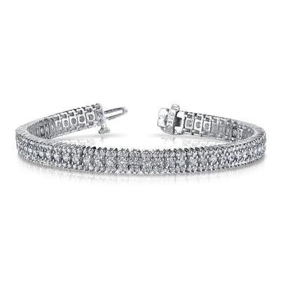 Prong Set 11 Ct Round Brilliant Cut Genuine Diamonds Bracelet White Gold