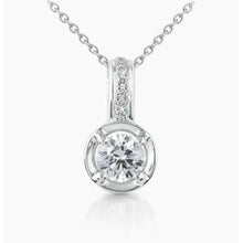 Prong Set 1.85 Carats Round Cut Natural Diamonds Pendant Necklace 14K
