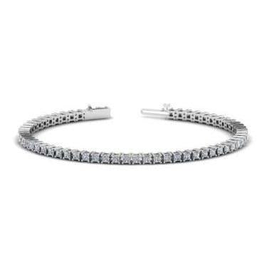 Prong Set 8.25 Carat Princess Genuine Diamonds Tennis Bracelet White Gold