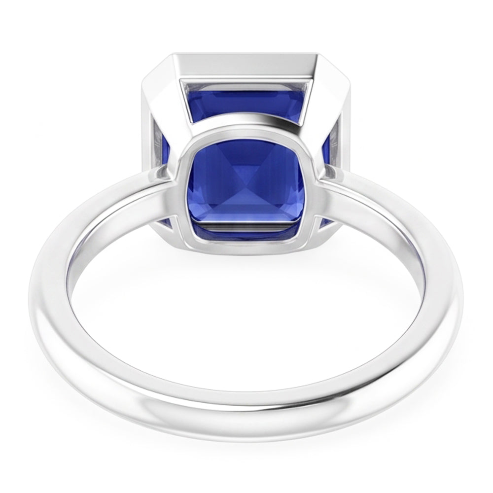 Radiant Solitaire Women's Ring Bezel Set Ceylon Sapphire 2 Carats