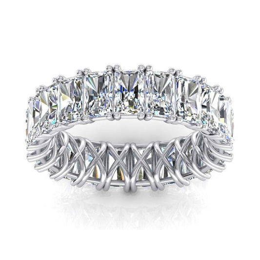 Radiant Cut Eternity Band 11 Ct. Gold Real Natural Earth Mined Diamond Jewellery