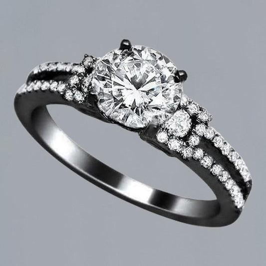 natural round diamond 2.25ct ring front view
