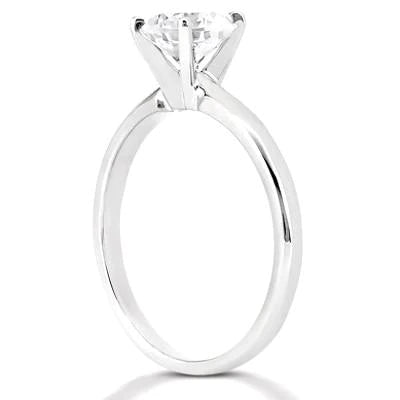 Real 1.50 Carats Diamond Solitaire Ring White Gold Jewelry