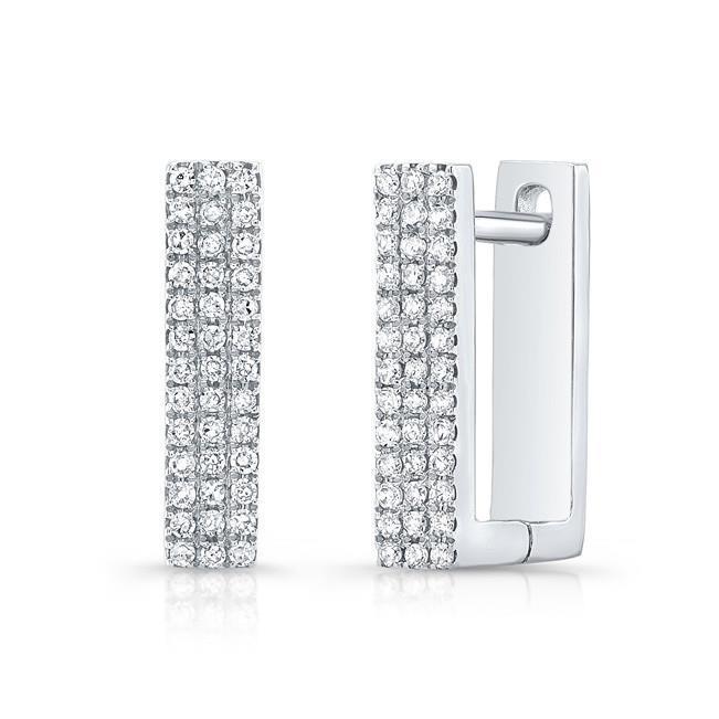 Real 2.35 Ct F Vvs Round Cut Diamonds Square Shape Hoop Earrings Gold 14K