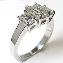 Real 3 Stone Emerald Cut
