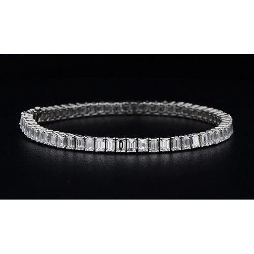 Real Baguette Diamond White Gold Bracelet