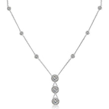 Real Bezel Milligrain Setting 3.15 Ct 18 Inches Necklace White Gold 14K