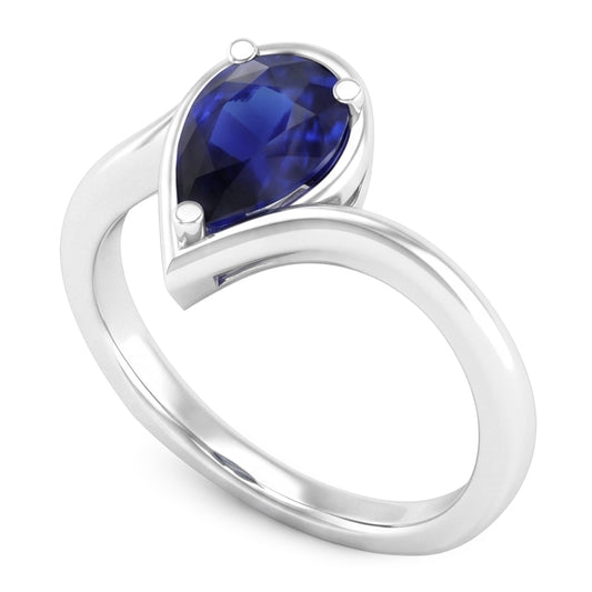 Real Cornflower Blue Sapphire Precious Stone Ring 1.50 ct
