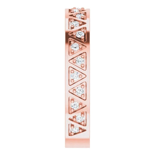 Real Diamond Anniversary Band 0.50 Carats Rose Gold 14K