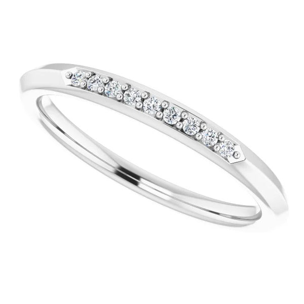Real Diamond Anniversary Band Prong Setting 0.54 Carats Women Jewelry