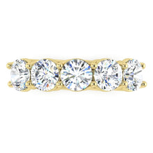 Real Diamond Anniversary Band Yellow Gold 5 Stones