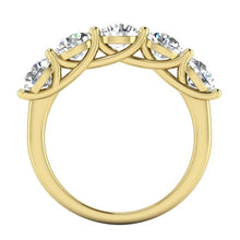 Real Diamond Anniversary Band Yellow Gold 5 Stones