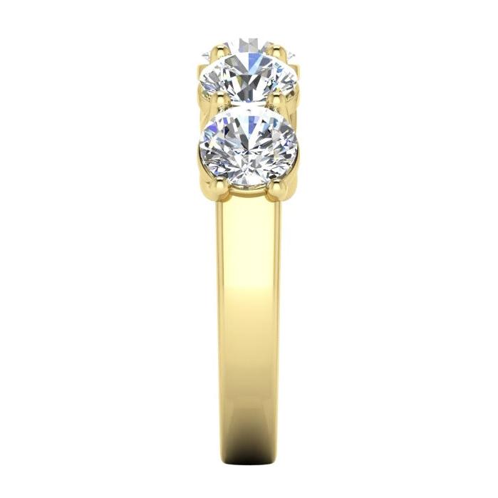 Real Diamond Anniversary Band Yellow Gold 5 Stones
