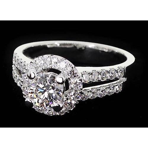 natural round diamond 2ct ring side angle