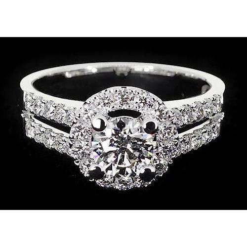 natural round diamond 2ct ring front view