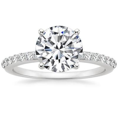 natural round diamond 3.50ct ring front view