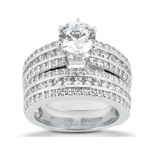 natural round diamond 3ct ring front view