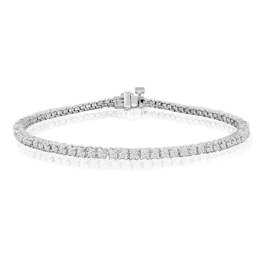 Real Diamond Bracelet Ladies New 4 Carats White Gold Jewelry