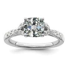 Real Diamond Cushion Old Miner Engagement Ring With Accents 6.50 Carats