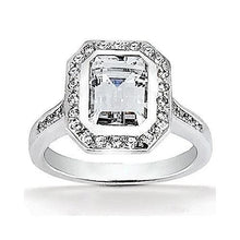Real Diamond Emerald Cut Halo Ring 2.25 Carats