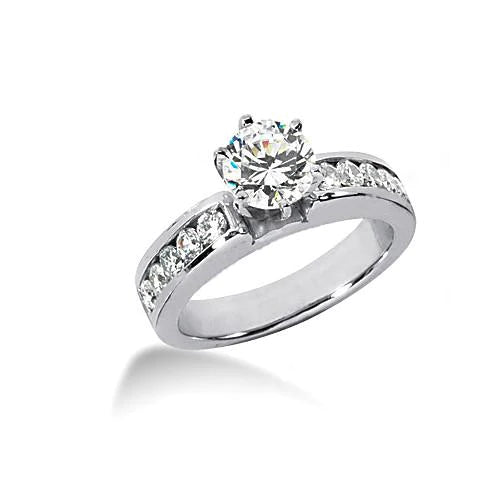 natural round diamond 2.11ct ring side angle