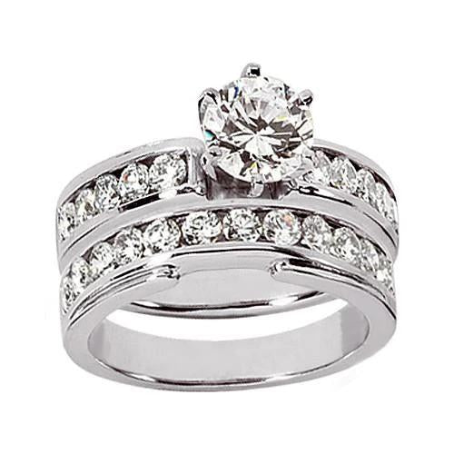 natural round diamond 2.11ct ring front view