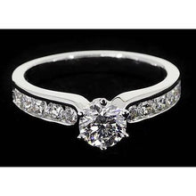 Real Natural Earth Mined Diamond Engagement Ring 1.50 Carats Channel Setting White Gold 14K