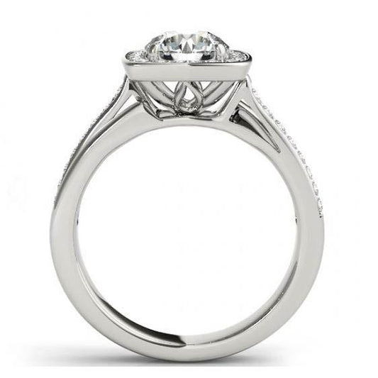 natural round diamond 1.50ct ring side angle