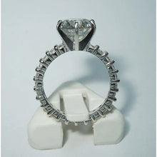 Real Diamond Engagement Ring Accented 5.25 Carats White Gold 14K