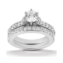 Real Diamond Engagement Ring Band Set 2.40 Carats White Gold Jewelry