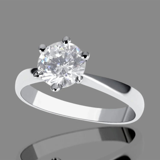 natural round diamond 1.25ct ring front view