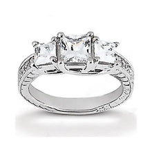 Real Diamond Engagement Ring Vintage Style 2.12 Ct. White Gold 14K