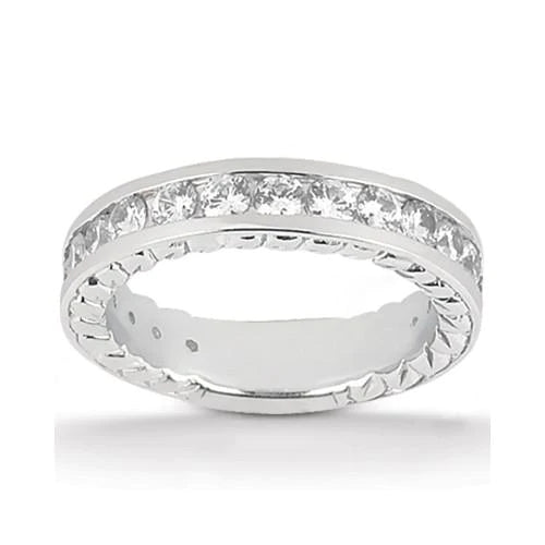 Real Diamond Engagement Ring With Accents Set 4.21 Carats White Gold 14K