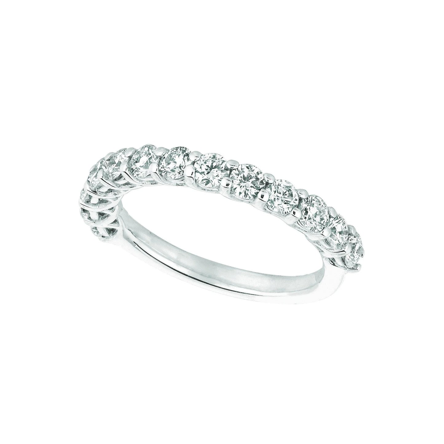 Real Diamond Half Eternity Band 1.33 Carats 14K White Gold New