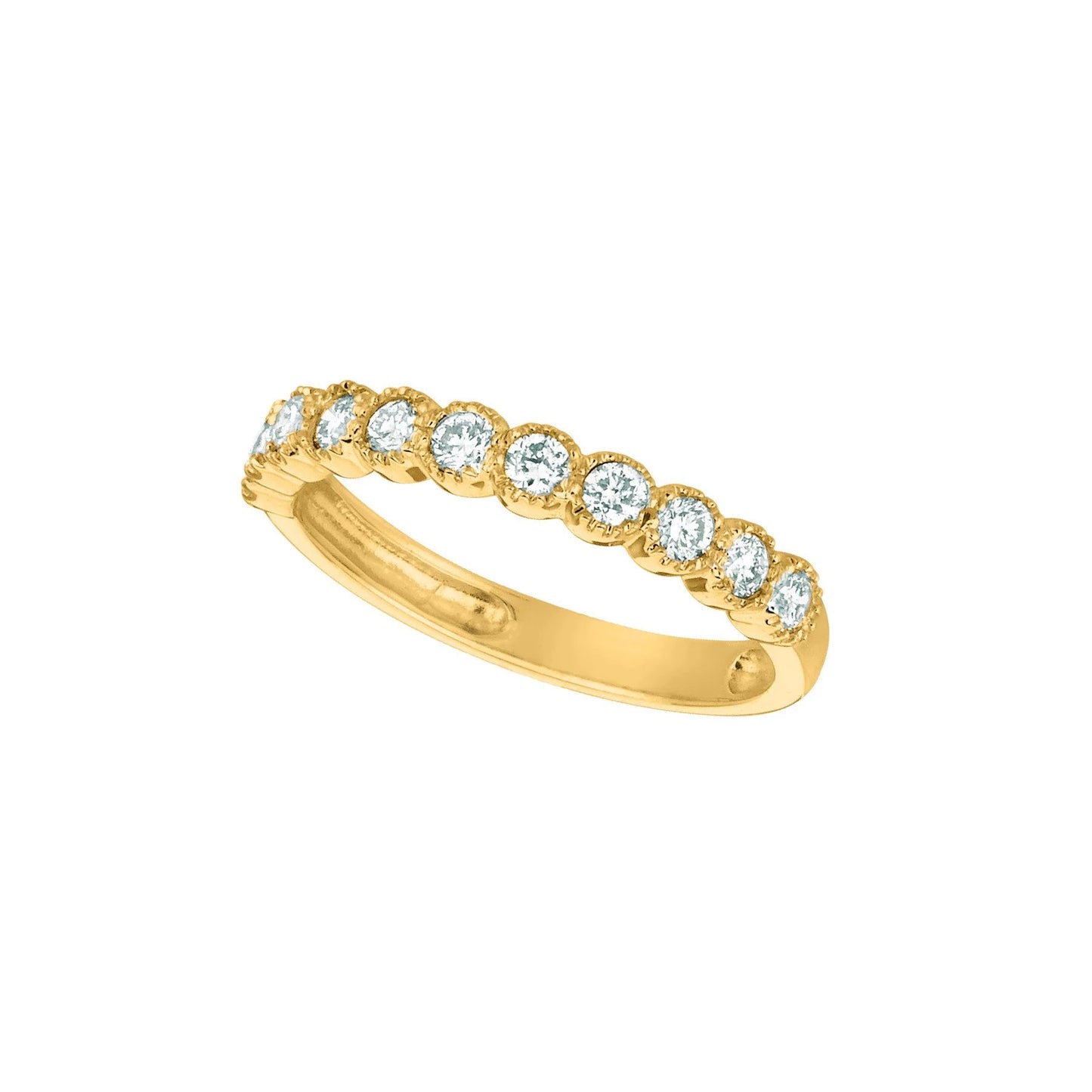 Real Diamond Half Eternity Band New 0.50 Carats 14K Yellow Gold
