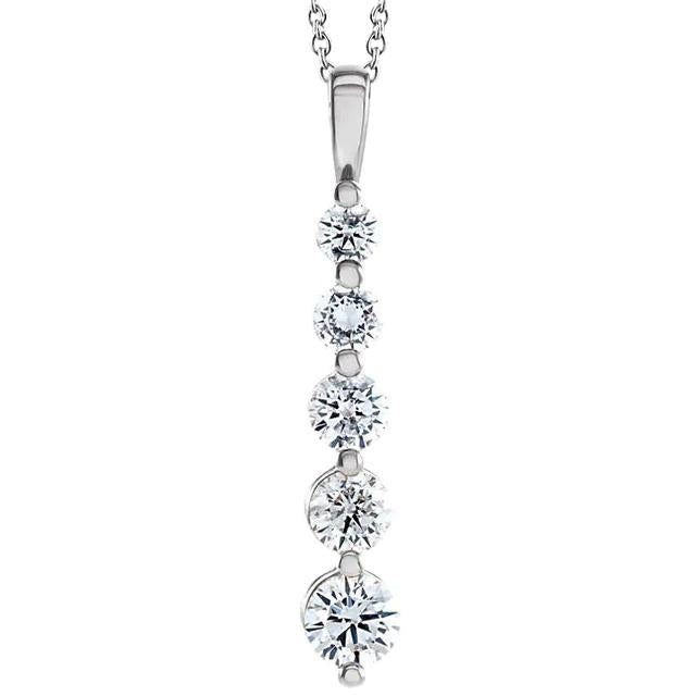 Natural Earth Mined Diamond Journey Pendant 4.10 Carats Ladies Jewellery White Gold 14K