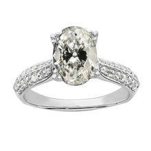 Real Diamond Oval Old Miner Engagement Ring White Gold Jewelry 5.75 Carats