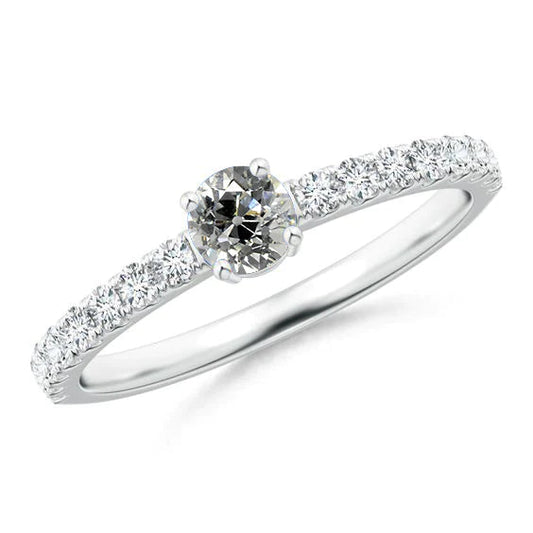 natural round diamond 2ct ring front view