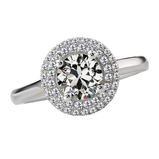natural round diamond 5ct ring front view