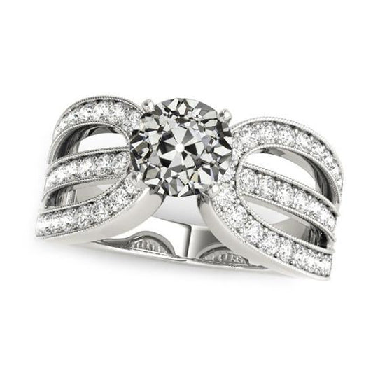 natural round diamond 4.50ct ring front view