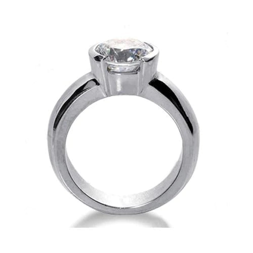 natural round diamond 1.01ct ring side angle