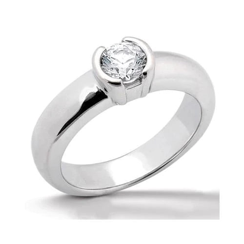 natural round diamond 1.01ct ring front view