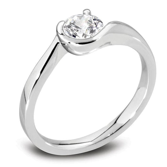 natural round diamond 1.25ct ring front view