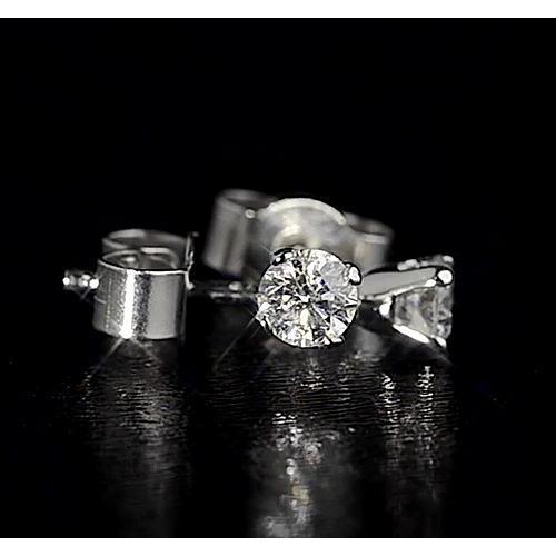 Natural Earth Mined Diamond Stud Earring Crown Setting