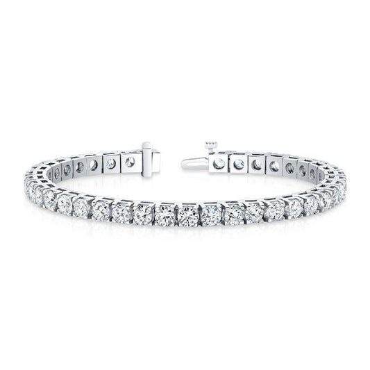 Real Diamond Tennis Bracelet Solid Gold 17.10 Carats Round Fine Jewelry