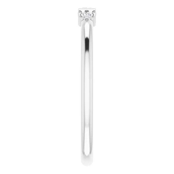 Real Diamond Three Stone Ring 0.70 Carats White Gold 14K