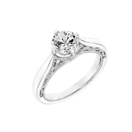 natural round diamond 2ct ring front view