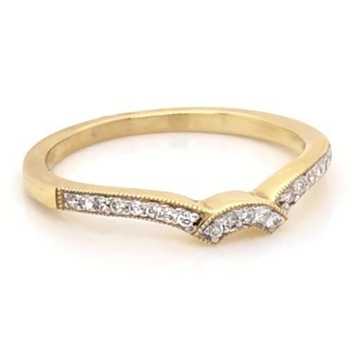 Real Diamond Wedding Band 0.75 Carats Women Yellow Gold 14K