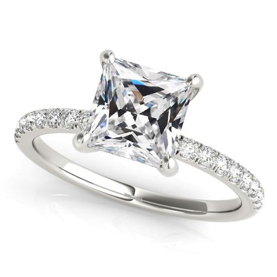 Real Diamond Wedding Ring With Accents Cushion Old Mine Cut 6.50 Carats