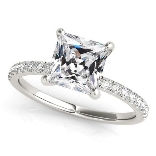 Real Diamond Wedding Ring With Accents Cushion Old Mine Cut 6.50 Carats